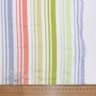 Muślin double gauze Beach Stripe green