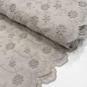 Tkanina bawełniana EMBROIDERY Catchy daisy beige