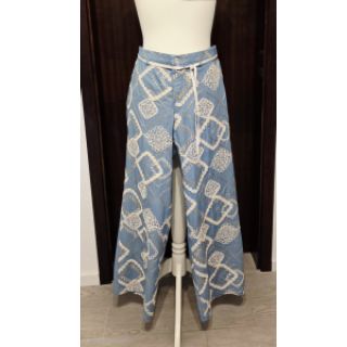 Bawełna JEANS EMBROIDERY Square light blue