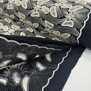 Bawełniana tkanina EMBROIDERY Amia czarna
