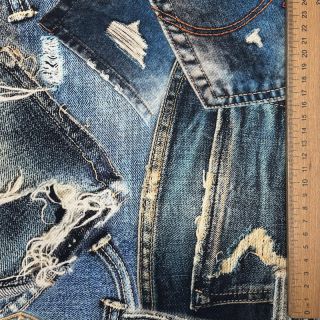 Bavlnená látka TWILL DENIM Mix print design C