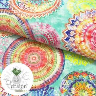 Tkanina ogrodowa teflonowa MANDALA WATERCOLOUR GREEN