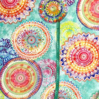 Dekoračná látka s teflonovou úpravou MANDALA WATERCOLOUR GREEN