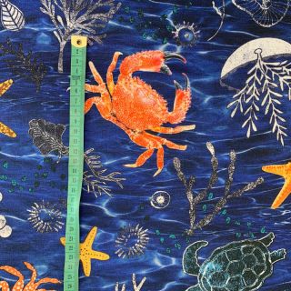 Tkanina dekoracyjna z powłoką teflonową SEA LIFE ANIMALS