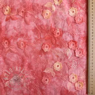 Bawełniana tkanina TIE DYE EMBROIDERY Poppy design K