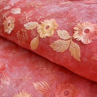 Bavlnená látka TIE DYE EMBROIDERY Poppy design K