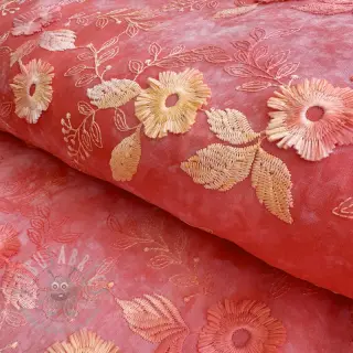 Bawełniana tkanina TIE DYE EMBROIDERY Poppy design K