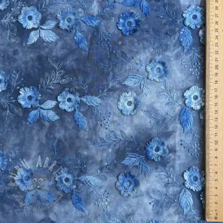 Bawełniana tkanina TIE DYE EMBROIDERY Poppy design L