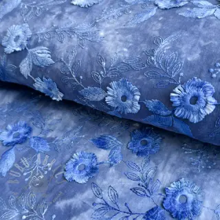 Bawełniana tkanina TIE DYE EMBROIDERY Poppy design L