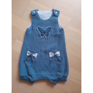 Dvojitá gázovina/mušelín indigo ORGANIC
