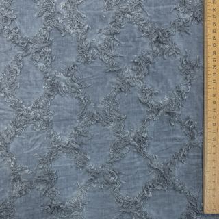 Bavlnená látka s ľanom Vintage Fringe Diamonds blue