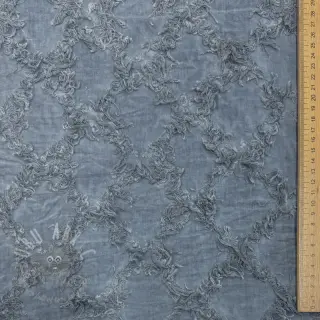 Bawełniana tkanina z lnem Vintage Fringe Diamonds blue