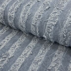 Bavlnená látka s ľanom Vintage Fringe Stripe blue