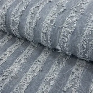 Bawełniana tkanina z lnem Vintage Fringe Stripe blue