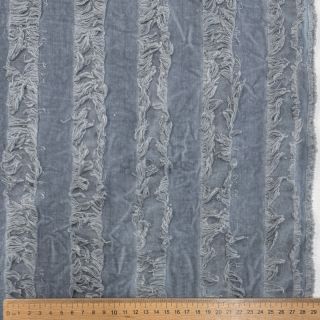 Bavlnená látka s ľanom Vintage Fringe Stripe blue