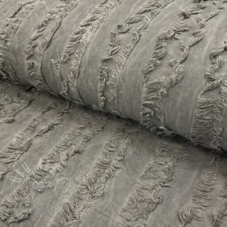Bawełniana tkanina z lnem Vintage Fringe Stripe grey