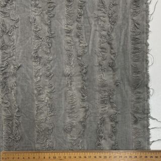 Bavlnená látka s ľanom Vintage Fringe Stripe grey