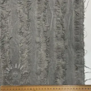 Bawełniana tkanina z lnem Vintage Fringe Stripe grey