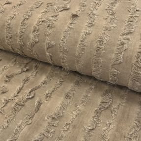 Tkanina bawełniana z lnem Vintage Fringe Stripe naturals