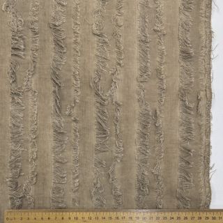 Bavlnená látka s ľanom Vintage Fringe Stripe naturals