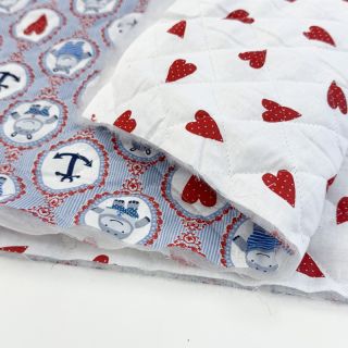 Tkanina bawełniana QUILTING Titouan niebieska