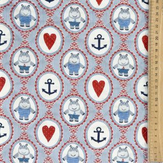 Tkanina bawełniana QUILTING Titouan niebieska