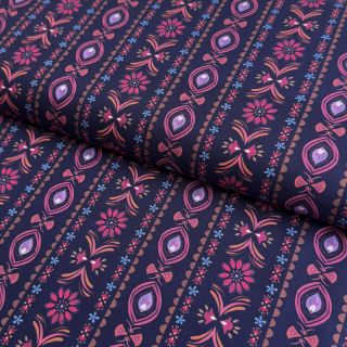 Bavlnená látka Motif stripe navy digital print