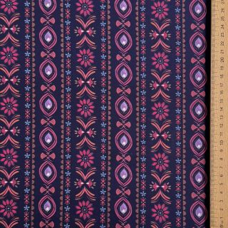 Bavlnená látka Motif stripe navy digital print