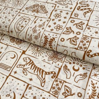 Bawełniana tkanina Boho ecru