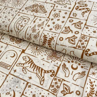 Bawełniana tkanina Boho ecru