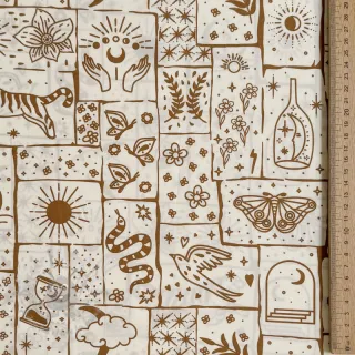 Bawełniana tkanina Boho ecru