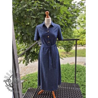 Bawełniana tkanina JEANS Glitter small dots