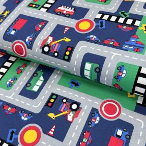 Bavlnená látka Cars on the road design B