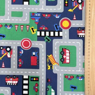 Bavlnená látka Cars on the road design B