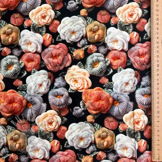 Wiskoza RAYON POPLIN Knitted design F digital print