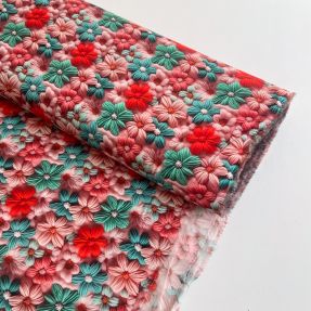 Viskóza RAYON POPLIN Knitted design D digital print