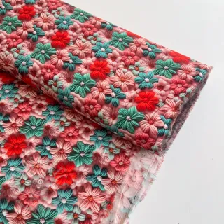 Wiskoza RAYON POPLIN Knitted design D digital print