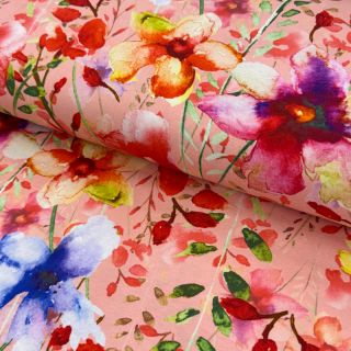 Dzianina VISCOSE LYCRA HEAVY Summer flowers design C digital print