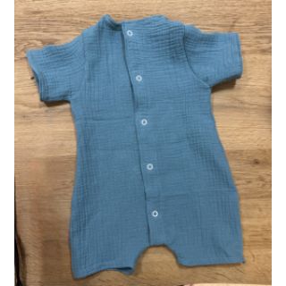 Muślin double gauze blue shadow ORGANIC