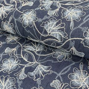 Bawełna JEANS EMBROIDERY Lisa design A