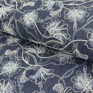 Bawełna JEANS EMBROIDERY Lisa design A