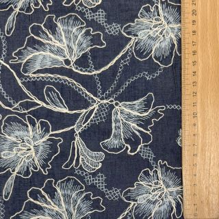 Bawełna JEANS EMBROIDERY Lisa design A