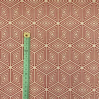 Dekoračná látka Linenlook Blocks 3D Illusion cherry