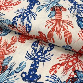 Len wiskoza Lobster digital print