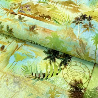 Tkanina wiskozowa z lnem Egypt design A digital print