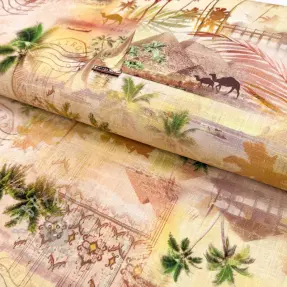 Tkanina wiskozowa z lnem Egypt design B digital print