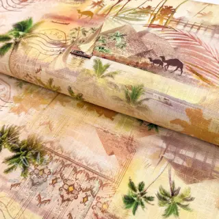 Tkanina wiskozowa z lnem Egypt design B digital print