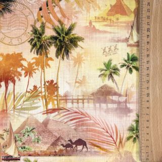 Len wiskoza Egypt design B digital print