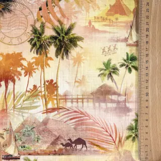Tkanina wiskozowa z lnem Egypt design B digital print