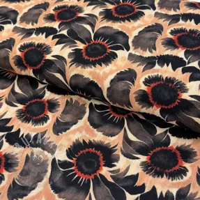 Tkanina wiskozowa z lnem Sunlower design B digital print
